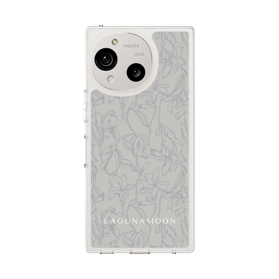 Slim Protection Case［ LAGUNAMOON - FlowerPattern - Grey ］