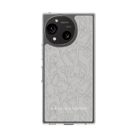 Slim Protection Case［ LAGUNAMOON - FlowerPattern - Grey ］