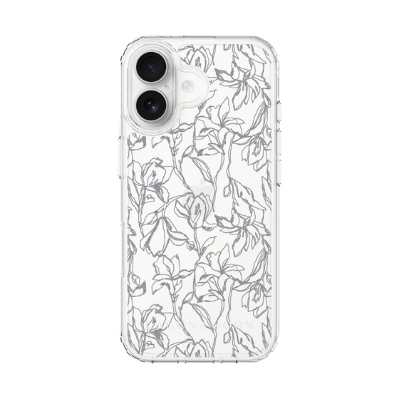Slim Protection Case［ LAGUNAMOON - FlowerPattern - Clear×Grey ］