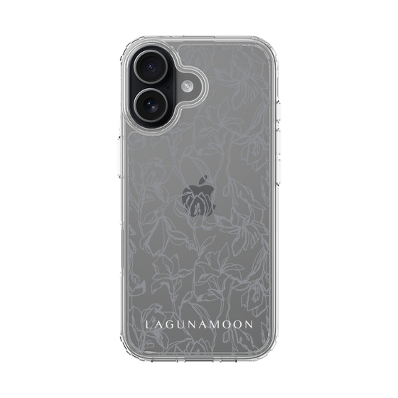 Slim Protection Case［ LAGUNAMOON - FlowerPattern - Clear×Grey ］