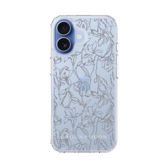 Slim Protection Case［ LAGUNAMOON - FlowerPattern - Clear×Grey ］