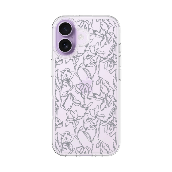 Slim Protection Case［ LAGUNAMOON - FlowerPattern - Clear×Grey ］
