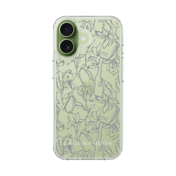 Slim Protection Case［ LAGUNAMOON - FlowerPattern - Clear×Grey ］