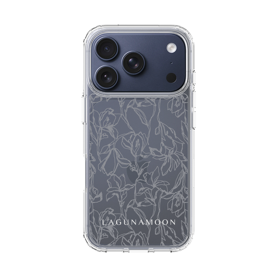 Slim Protection Case［ LAGUNAMOON - FlowerPattern - Clear×Grey ］