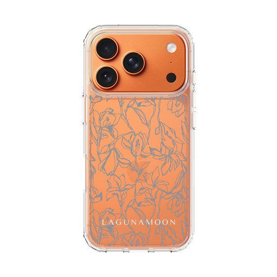 Slim Protection Case［ LAGUNAMOON - FlowerPattern - Clear×Grey ］