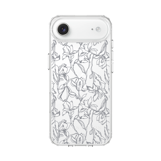 Slim Protection Case［ LAGUNAMOON - FlowerPattern - Clear×Grey ］