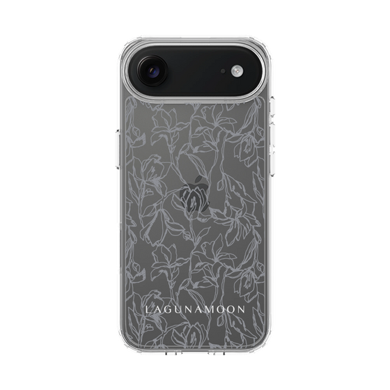 Slim Protection Case［ LAGUNAMOON - FlowerPattern - Clear×Grey ］