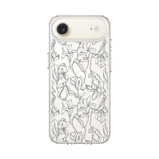 Slim Protection Case［ LAGUNAMOON - FlowerPattern - Clear×Grey ］