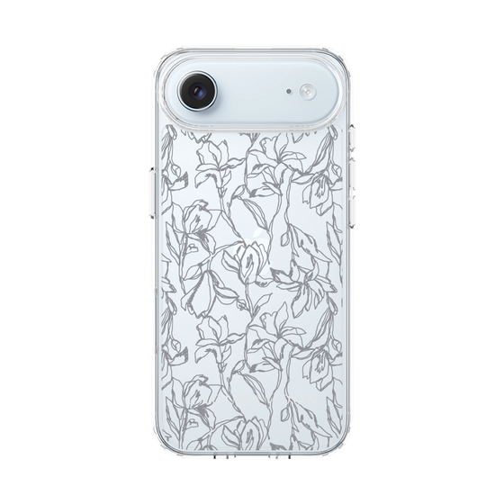 Slim Protection Case［ LAGUNAMOON - FlowerPattern - Clear×Grey ］