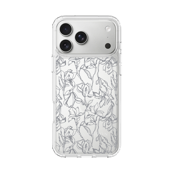 Slim Protection Case［ LAGUNAMOON - FlowerPattern - Clear×Grey ］