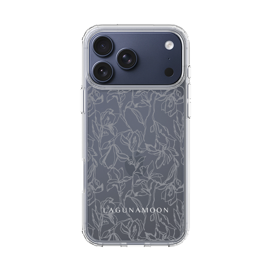Slim Protection Case［ LAGUNAMOON - FlowerPattern - Clear×Grey ］