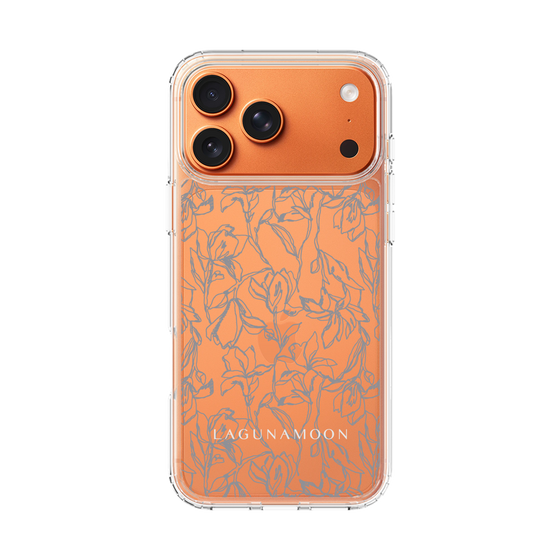 Slim Protection Case［ LAGUNAMOON - FlowerPattern - Clear×Grey ］