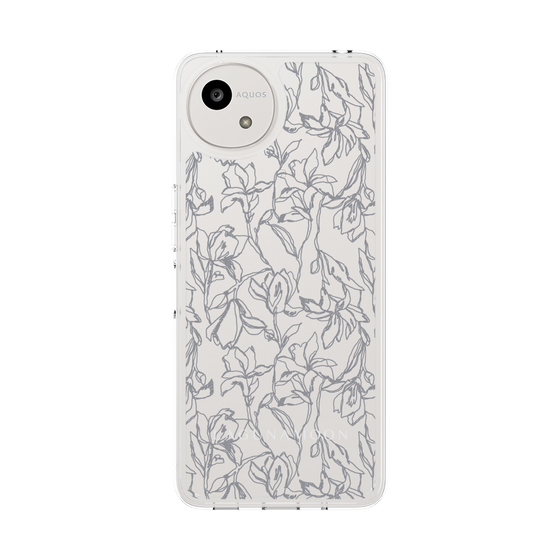 Slim Protection Case［ LAGUNAMOON - FlowerPattern - Clear×Grey ］