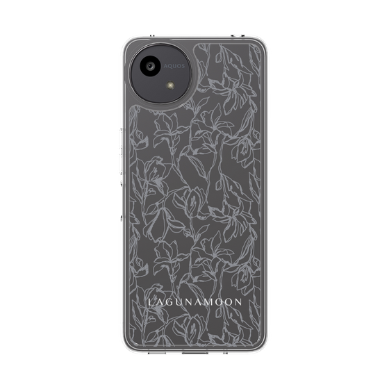 Slim Protection Case［ LAGUNAMOON - FlowerPattern - Clear×Grey ］