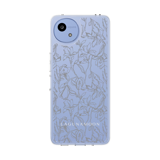 Slim Protection Case［ LAGUNAMOON - FlowerPattern - Clear×Grey ］