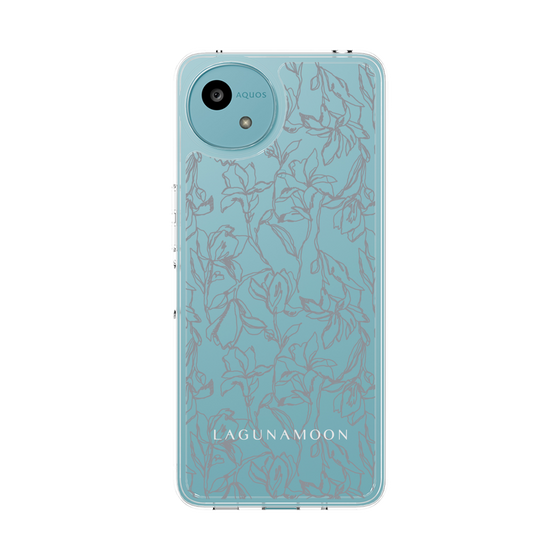 Slim Protection Case［ LAGUNAMOON - FlowerPattern - Clear×Grey ］
