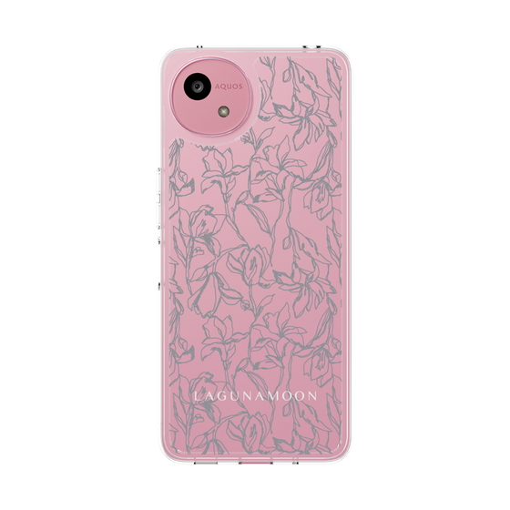 Slim Protection Case［ LAGUNAMOON - FlowerPattern - Clear×Grey ］