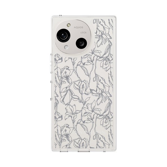 Slim Protection Case［ LAGUNAMOON - FlowerPattern - Clear×Grey ］