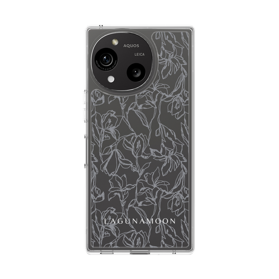 Slim Protection Case［ LAGUNAMOON - FlowerPattern - Clear×Grey ］