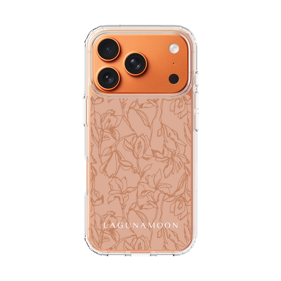 Slim Protection Case［ LAGUNAMOON - FlowerPattern - Orange ］