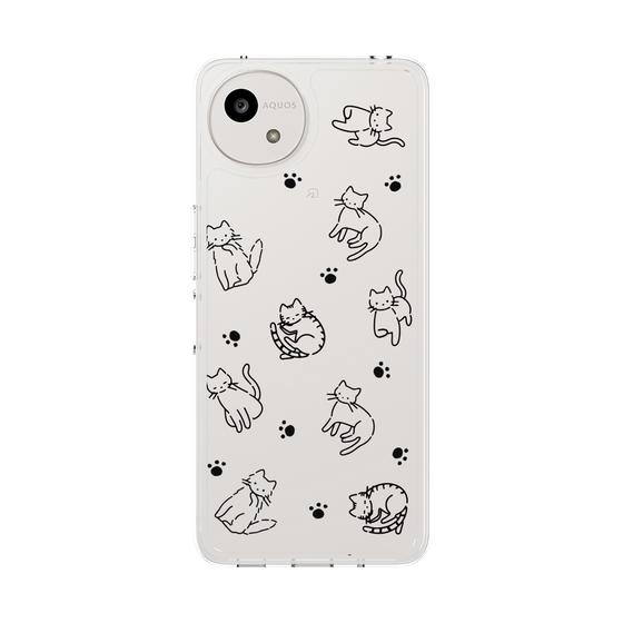 Slim Protection Case［ Original - CASEPLAY Cat All-over Pattern - black ］