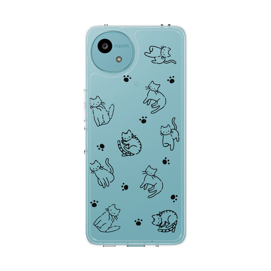 Slim Protection Case［ Original - CASEPLAY Cat All-over Pattern - black ］