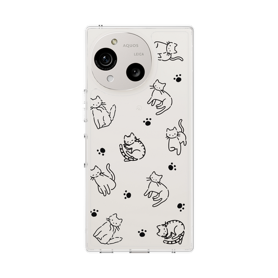 Slim Protection Case［ Original - CASEPLAY Cat All-over Pattern - black ］