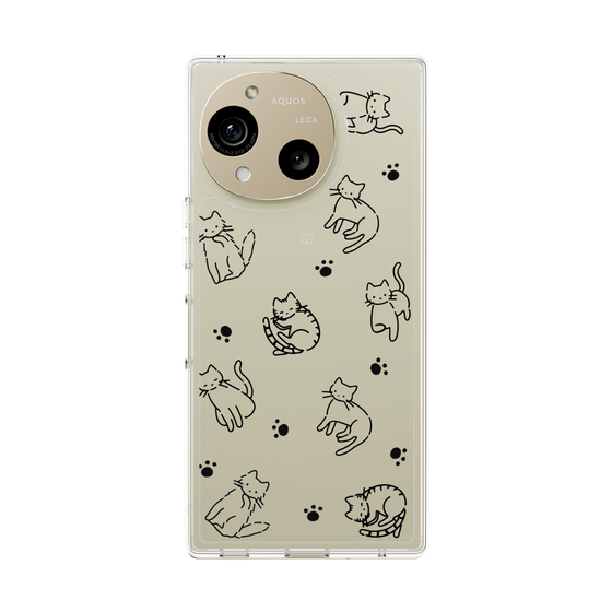 Slim Protection Case［ Original - CASEPLAY Cat All-over Pattern - black ］