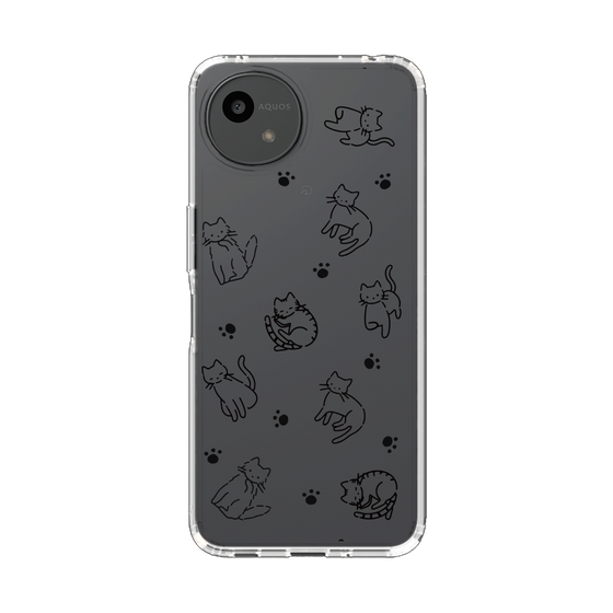 Slim Protection Case［ Original - CASEPLAY Cat All-over Pattern - black ］