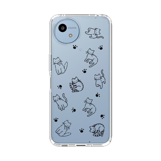 Slim Protection Case［ Original - CASEPLAY Cat All-over Pattern - black ］