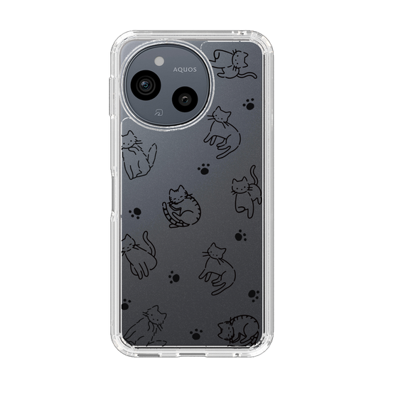 Slim Protection Case［ Original - CASEPLAY Cat All-over Pattern - black ］