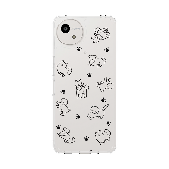 Slim Protection Case［ Original - CASEPLAY Dog All-over Pattern - black ］