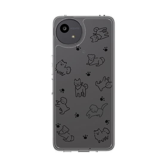 Slim Protection Case［ Original - CASEPLAY Dog All-over Pattern - black ］