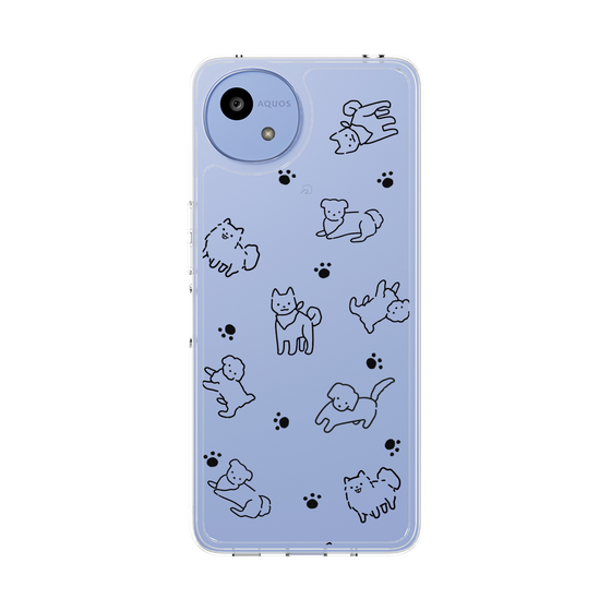 Slim Protection Case［ Original - CASEPLAY Dog All-over Pattern - black ］