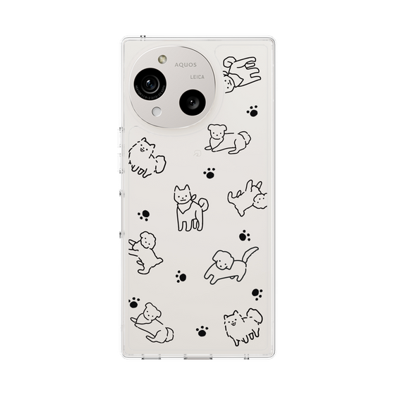 Slim Protection Case［ Original - CASEPLAY Dog All-over Pattern - black ］