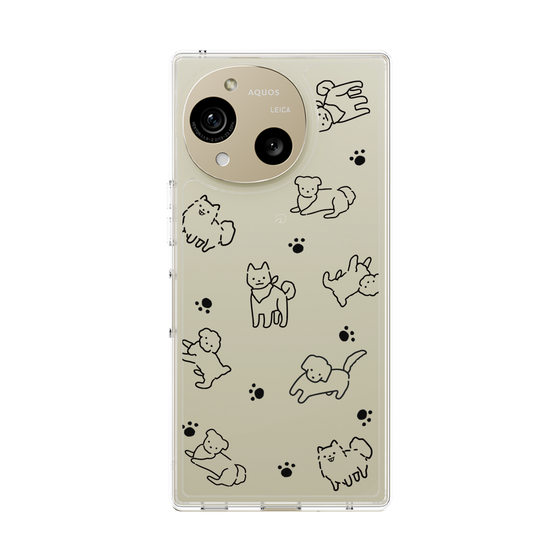 Slim Protection Case［ Original - CASEPLAY Dog All-over Pattern - black ］