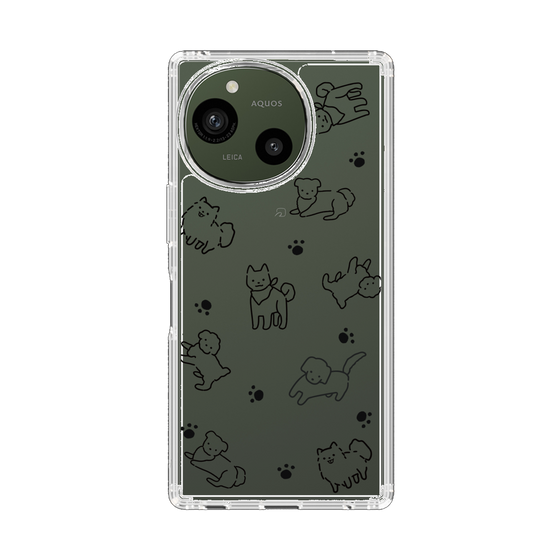 Slim Protection Case［ Original - CASEPLAY Dog All-over Pattern - black ］