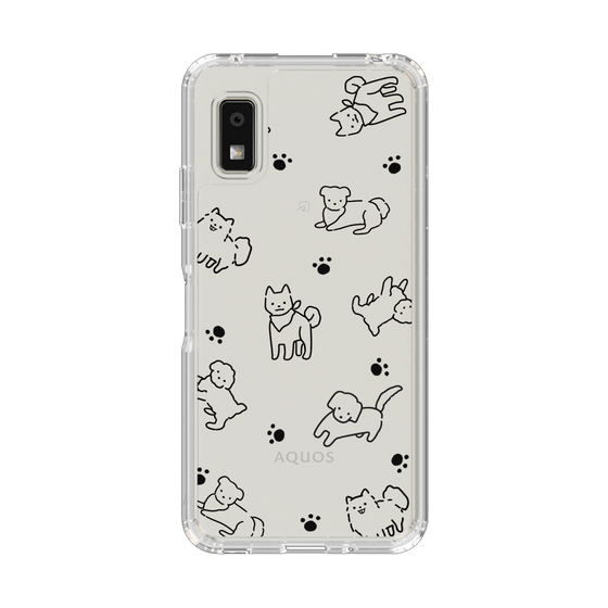 Slim Protection Case［ Original - CASEPLAY Dog All-over Pattern - black ］