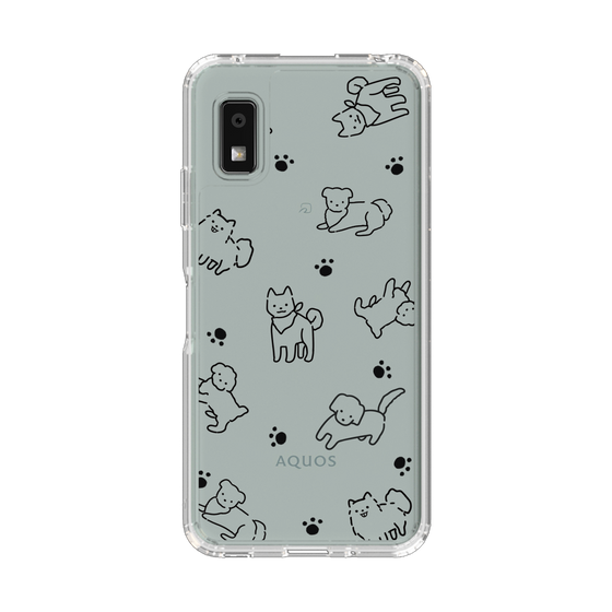 Slim Protection Case［ Original - CASEPLAY Dog All-over Pattern - black ］