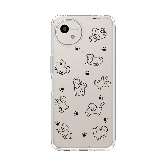 Slim Protection Case［ Original - CASEPLAY Dog All-over Pattern - black ］
