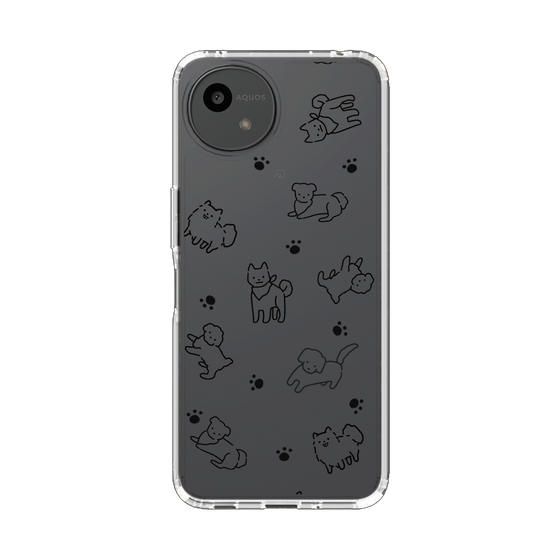 Slim Protection Case［ Original - CASEPLAY Dog All-over Pattern - black ］