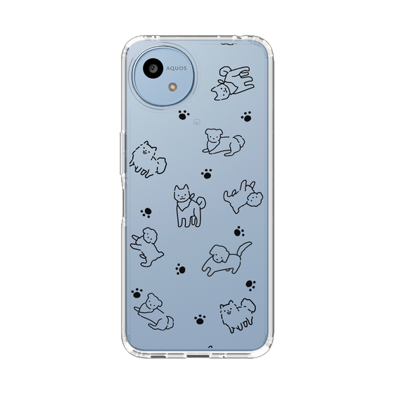 Slim Protection Case［ Original - CASEPLAY Dog All-over Pattern - black ］
