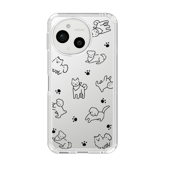 Slim Protection Case［ Original - CASEPLAY Dog All-over Pattern - black ］