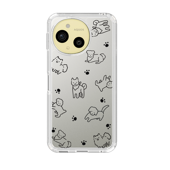 Slim Protection Case［ Original - CASEPLAY Dog All-over Pattern - black ］