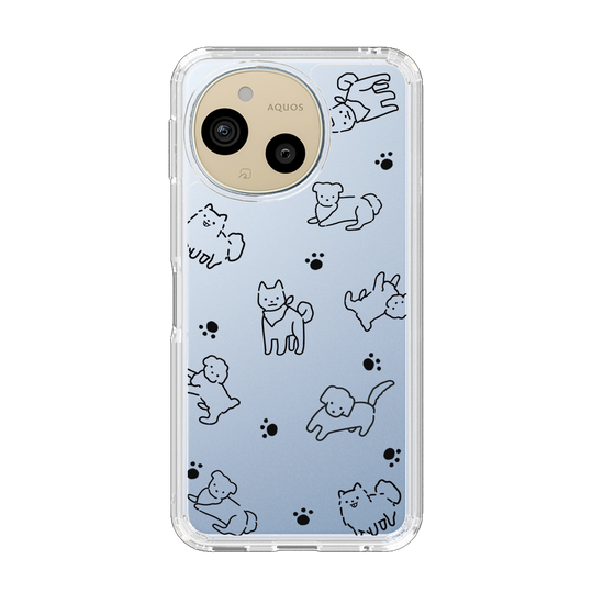 Slim Protection Case［ Original - CASEPLAY Dog All-over Pattern - black ］