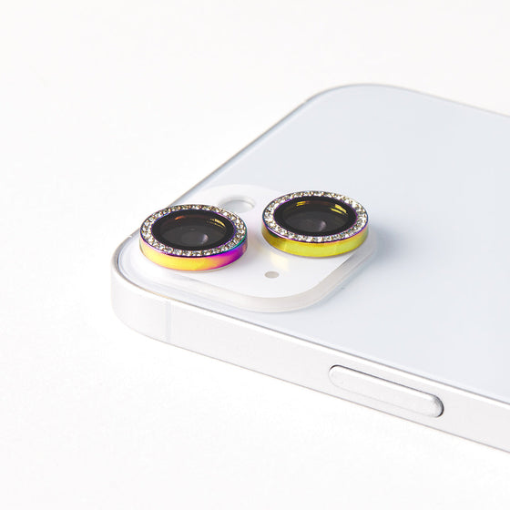 Rhine Stone Camera Lens Protector(2 Lenses)  for Apple iPhone 13/13 mini [ RAINBOW ]